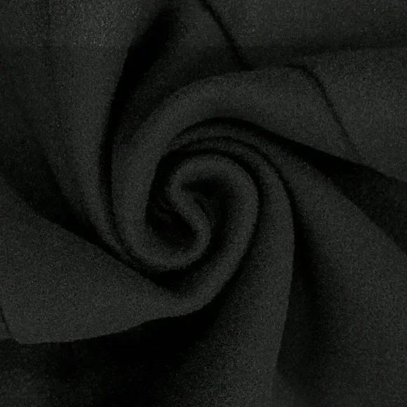 Black Casual Women's Plus Size Plain Double Breasted Pocket Long Sleeve Overcoat